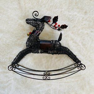 Pier 1 Imports Christmas Victorian Rustic Wire Rocking Horse, Tabletop Decor